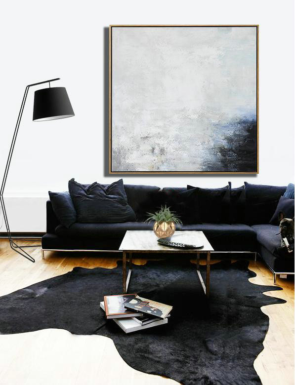Extra Large 72" Acrylic Painting,Oversized Abstract Painting,Abstract Art On Canvas, Modern Art,White,Gray,Black.etc